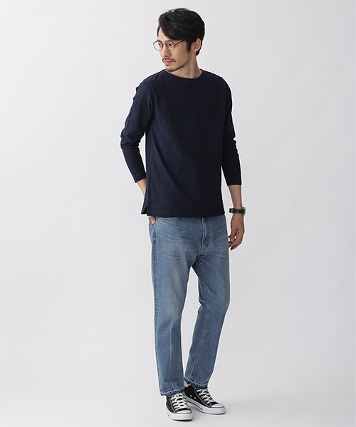 NANO universe（ナノユニバース）の「アメリカンコットンボートネックTシャツ（Tシャツ/カットソー・メンズ・ネイビー/ホワイト/カーキ・X-LARGE/MEDIUM/SMALL/LARGE）」の4枚目の写真