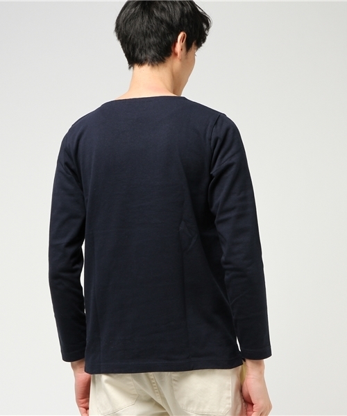 NANO universe（ナノユニバース）の「アメリカンコットンボートネックTシャツ（Tシャツ/カットソー・メンズ・ネイビー/ホワイト/カーキ・X-LARGE/MEDIUM/SMALL/LARGE）」の7枚目の写真