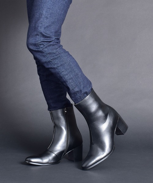 endevice(エンデヴァイス)の「ポインテッドトゥ ヒールブーツ / ハイヒール(ブーツ・メンズ・シルバー/ブラック・42/44/40)」の7枚目の写真