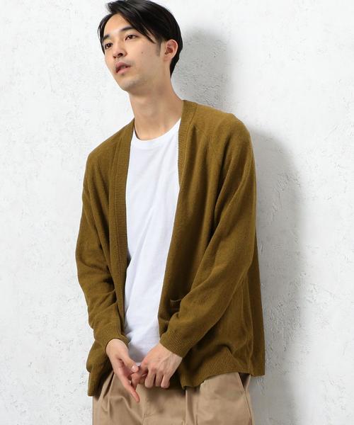 green label relaxing（グリーンレーベルリラクシング）の「ST ミニブークレ イージーカーディガン ◆（カーディガン/ボレロ・メンズ・ブラック/マスタード/ダークグリーン・MEDIUM/LARGE/SMALL）」の3枚目の写真