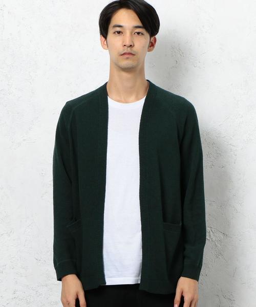 green label relaxing（グリーンレーベルリラクシング）の「ST ミニブークレ イージーカーディガン ◆（カーディガン/ボレロ・メンズ・ブラック/マスタード/ダークグリーン・MEDIUM/LARGE/SMALL）」の13枚目の写真