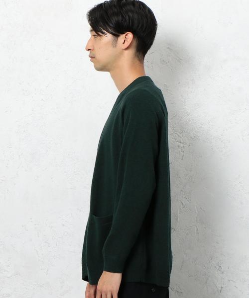 green label relaxing（グリーンレーベルリラクシング）の「ST ミニブークレ イージーカーディガン ◆（カーディガン/ボレロ・メンズ・ブラック/マスタード/ダークグリーン・MEDIUM/LARGE/SMALL）」の14枚目の写真