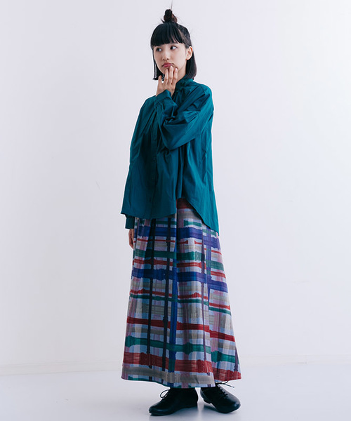 MERLOT（メルロー）の「コットンフラワー刺繍襟シャツ7110（シャツ/ブラウス・レディース・ホワイト/グリーン/ブラック・FREE）」の9枚目の写真