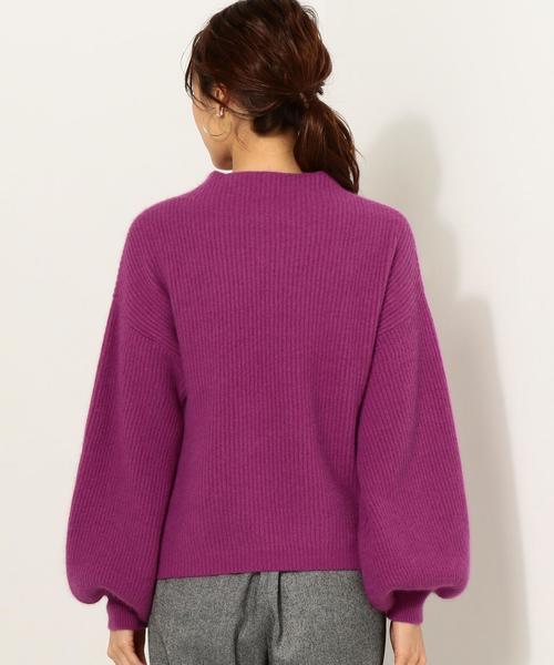 新品タグ付き リリーリーン ニット パープル 紫 くすみカラー Lilly Lynque（リリーリン）の「LILLY LYNQUE アゼ袖ボリュームボトル