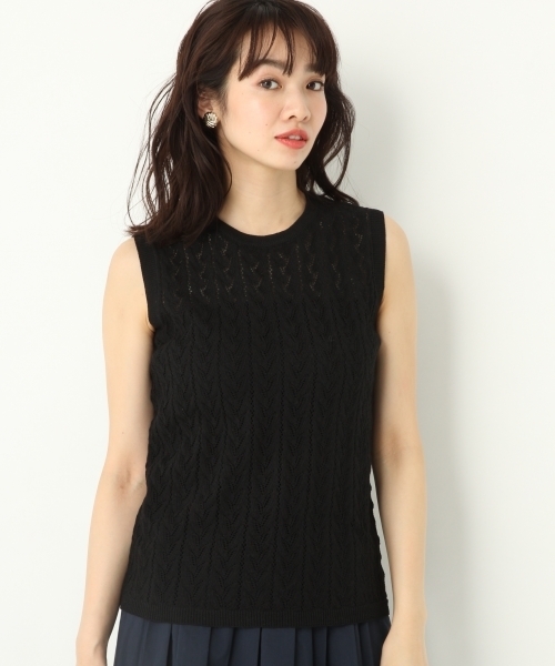 A part by（アパートバイ）の「12GAcスカシガラノースリーブ 789877（ニット/セーター・レディース・ブラック/ベージュ/レッド・FREE）」の13枚目の写真