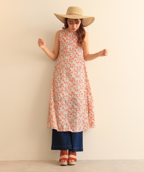 FREE'S MART（フリーズマート）の「◆小花ノースリーブロングワンピース（ワンピース・レディース・ブラック系その他/ホワイト×レッド/ホワイト×イエロー・FREE）」の18枚目の写真