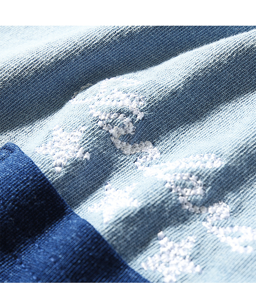 devirock（デビロック）の「ポケット付カットデニムワンポイント刺繍半袖Tシャツ（Tシャツ/カットソー・キッズ・ネイビー/サックスブルー・110cm/100cm/120cm/130cm/140cm/150cm/160cm）」の6枚目の写真