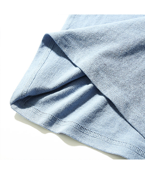 devirock（デビロック）の「ポケット付カットデニムワンポイント刺繍半袖Tシャツ（Tシャツ/カットソー・キッズ・ネイビー/サックスブルー・110cm/100cm/120cm/130cm/140cm/150cm/160cm）」の8枚目の写真