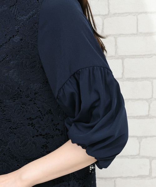 ROPE' PICNIC(ロペピクニック)の「コードレースシフォントップス(シャツ/ブラウス・レディース・オフホワイト/ネイビー・38/40)」の7枚目の写真