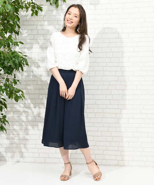 ROPE' PICNIC(ロペピクニック)の「コードレースシフォントップス(シャツ/ブラウス・レディース・オフホワイト/ネイビー・38/40)」の12枚目の写真
