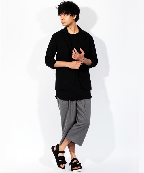 ８(eight)（エイト）の「7分袖 テーラードジャケット 綿 麻 ブレザー（テーラードジャケット・メンズ・ホワイト/ブラック/ベージュ/カーキ/ネイビー・MEDIUM/LARGE/X-LARGE）」の7枚目の写真