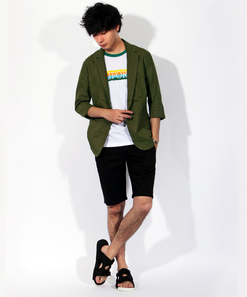 ８(eight)（エイト）の「7分袖 テーラードジャケット 綿 麻 ブレザー（テーラードジャケット・メンズ・ホワイト/ブラック/ベージュ/カーキ/ネイビー・MEDIUM/LARGE/X-LARGE）」の9枚目の写真