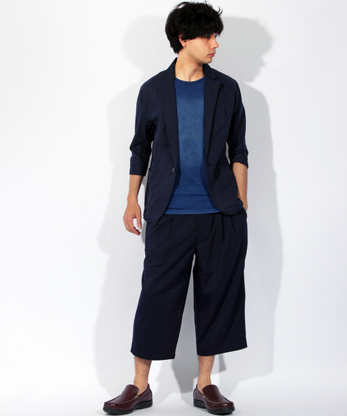 ８(eight)（エイト）の「7分袖 テーラードジャケット 綿 麻 ブレザー（テーラードジャケット・メンズ・ホワイト/ブラック/ベージュ/カーキ/ネイビー・MEDIUM/LARGE/X-LARGE）」の10枚目の写真