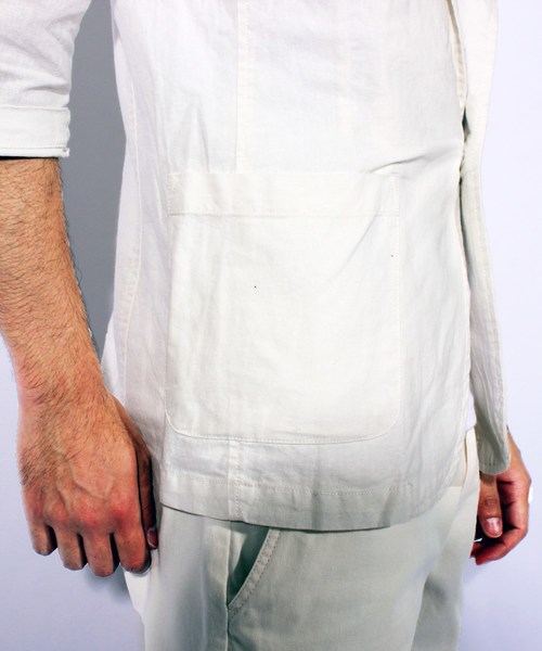 ８(eight)（エイト）の「7分袖 テーラードジャケット 綿 麻 ブレザー（テーラードジャケット・メンズ・ホワイト/ブラック/ベージュ/カーキ/ネイビー・MEDIUM/LARGE/X-LARGE）」の19枚目の写真