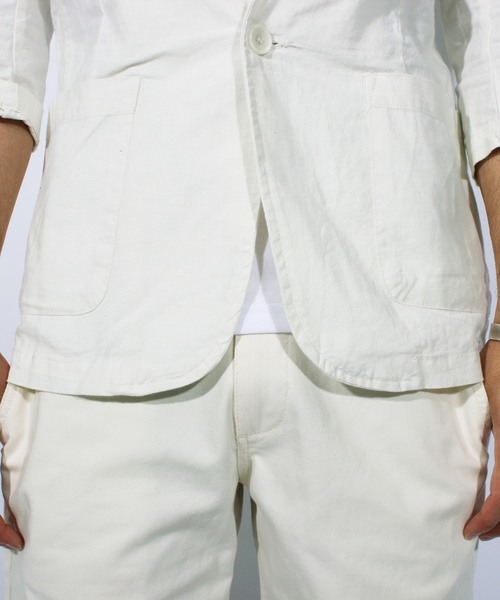 ８(eight)（エイト）の「7分袖 テーラードジャケット 綿 麻 ブレザー（テーラードジャケット・メンズ・ホワイト/ブラック/ベージュ/カーキ/ネイビー・MEDIUM/LARGE/X-LARGE）」の21枚目の写真