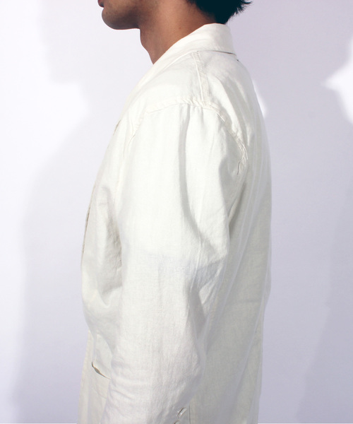 ８(eight)（エイト）の「7分袖 テーラードジャケット 綿 麻 ブレザー（テーラードジャケット・メンズ・ホワイト/ブラック/ベージュ/カーキ/ネイビー・MEDIUM/LARGE/X-LARGE）」の22枚目の写真