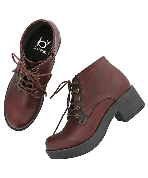byあしながおじさん（バイアシナガオジサン）の「◆ byあしながおじさん ◆ 厚底レースアップブーツ 8980443（ブーツ・レディース・ブラック/マルチ/ダークブラウン/ワインレッド・22.5cm/23.0cm/23.5cm/24.0cm/24.5cm）」の10枚目の写真