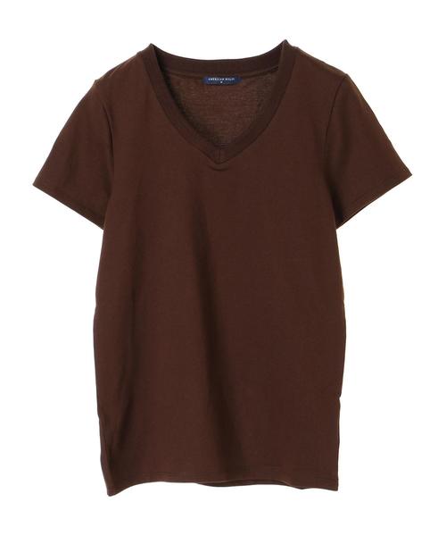 AMERICAN HOLIC(アメリカンホリック)の「・New Vネックベーシック半袖プルオーバー(Tシャツ/カットソー・レディース・ホワイト系その他/グレー系その他/チャコールグレー/ブラック/ブラウン/オフホワイト・M/L)」の12枚目の写真