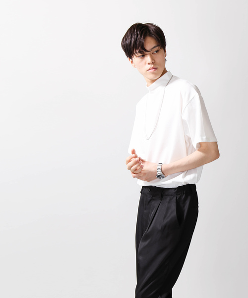 WEGO（ウィゴー）の「WEGO/USAコットンモックネックTシャツ（Tシャツ/カットソー・メンズ・ホワイト/ブラック/ベージュ/パープル・MEDIUM/LARGE）」の9枚目の写真