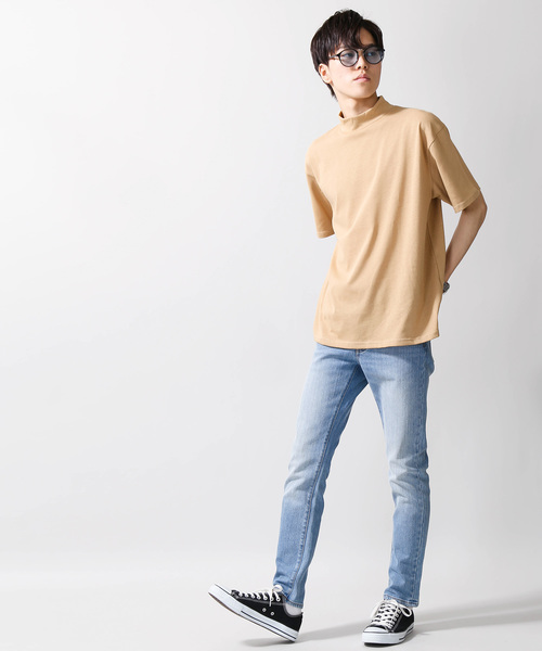 WEGO（ウィゴー）の「WEGO/USAコットンモックネックTシャツ（Tシャツ/カットソー・メンズ・ホワイト/ブラック/ベージュ/パープル・MEDIUM/LARGE）」の13枚目の写真