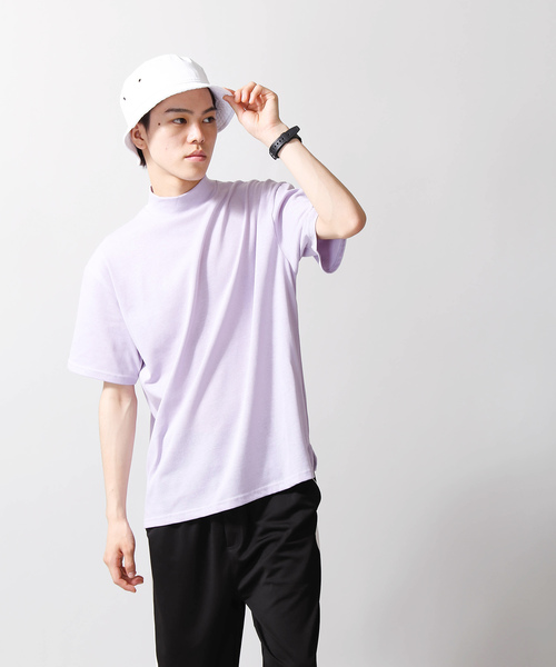 WEGO（ウィゴー）の「WEGO/USAコットンモックネックTシャツ（Tシャツ/カットソー・メンズ・ホワイト/ブラック/ベージュ/パープル・MEDIUM/LARGE）」の18枚目の写真