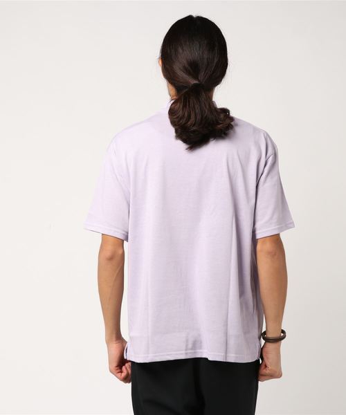 WEGO（ウィゴー）の「WEGO/USAコットンモックネックTシャツ（Tシャツ/カットソー・メンズ・ホワイト/ブラック/ベージュ/パープル・MEDIUM/LARGE）」の6枚目の写真