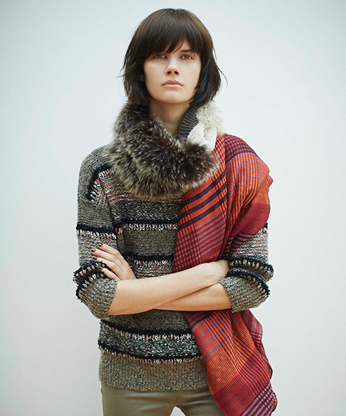 GALLARDAGALANTE（ガリャルダガランテ）の「MIXボーダーニット（ニット/セーター・レディース・グレー/ブラウン・FREE）」の9枚目の写真