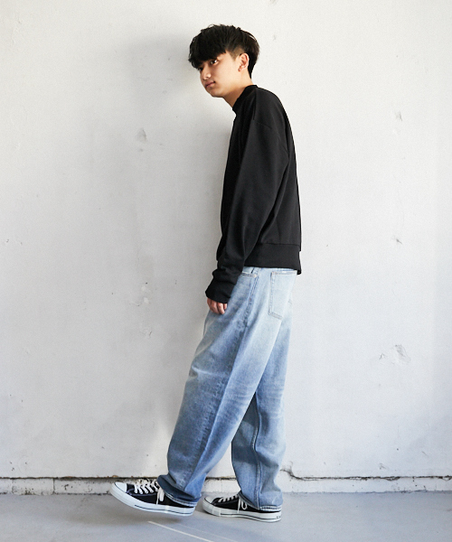 PairPair（ペアペア）の「裏毛ボックスロゴ刺繍プルオーバー（Tシャツ/カットソー・メンズ・ブラック/ベージュ・FREE）」の5枚目の写真