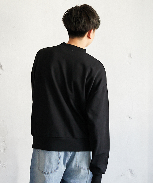 PairPair（ペアペア）の「裏毛ボックスロゴ刺繍プルオーバー（Tシャツ/カットソー・メンズ・ブラック/ベージュ・FREE）」の9枚目の写真