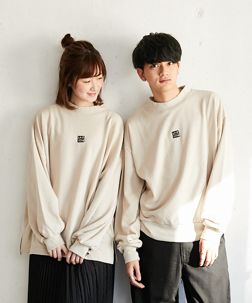 PairPair（ペアペア）の「裏毛ボックスロゴ刺繍プルオーバー（Tシャツ/カットソー・メンズ・ブラック/ベージュ・FREE）」の10枚目の写真