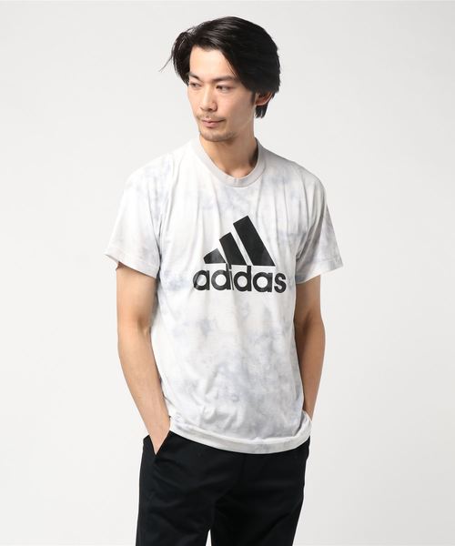 adidas（アディダス）の「アディダス adidas MIDスプレーダイTシャツ（Tシャツ/カットソー・メンズ・ホワイト/ネイビー・M/L/S/XXL）」の2枚目の写真
