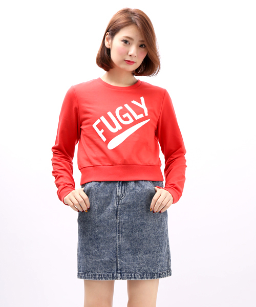 WEGO（ウィゴー）の「WEGO/FUGLYプリントスウェット（スウェット・レディース・ブルー系その他/レッド/オフホワイト/ネイビー・FREE）」の4枚目の写真