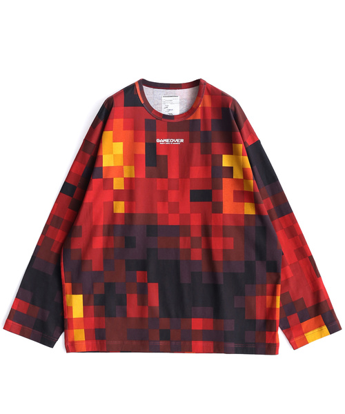SHAREEF(シャリーフ)の「MOSAIC PT L/S-T(Tシャツ/カットソー・メンズ・ネイビー/レッド・2/1/3)」の4枚目の写真