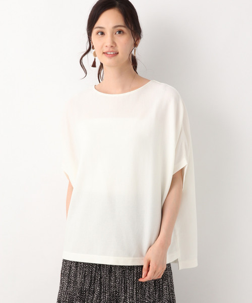 GLOBAL WORK(グローバルワーク)の「サラサラTリブドルマンプルオーバー/843099(Tシャツ/カットソー・レディース・ホワイト/ブラック/ベージュ・MEDIUM/LARGE)」の1枚目の写真