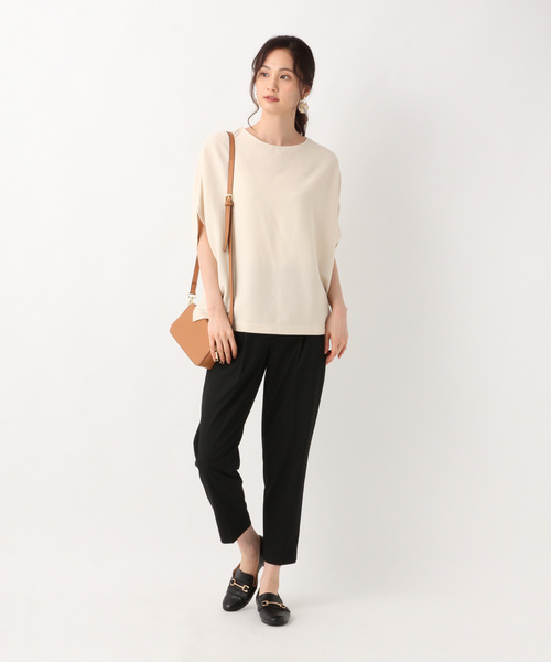 GLOBAL WORK(グローバルワーク)の「サラサラTリブドルマンプルオーバー/843099(Tシャツ/カットソー・レディース・ホワイト/ブラック/ベージュ・MEDIUM/LARGE)」の6枚目の写真