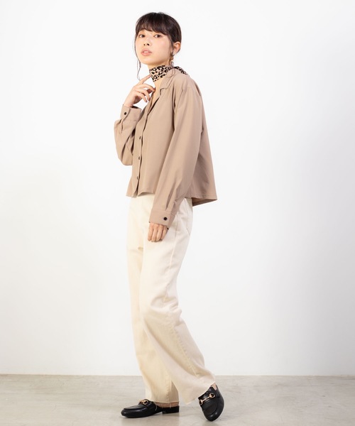 WEGO（ウィゴー）の「WEGO/オープンカラークロップドシャツ（シャツ/ブラウス・レディース・ブラック/ベージュ/パープル/ブラウン/ピンク/ブラック系その他4・FREE）」の14枚目の写真