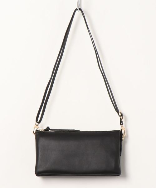 DouDou（ドゥドゥ）の「スムースレザーウォレットバッグ（ショルダーバッグ・レディース・ブラック/モカ・FREE）」の2枚目の写真