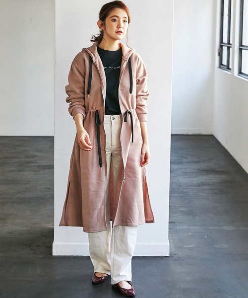 GeeRA(ジーラ)の「ウエストドロスト裏起毛パーカーコート(その他アウター・レディース・ブラック/カーキ/モカ/杢グレー・SMALL/MEDIUM/LARGE/X-LARGE/XX-LARGE)」の19枚目の写真