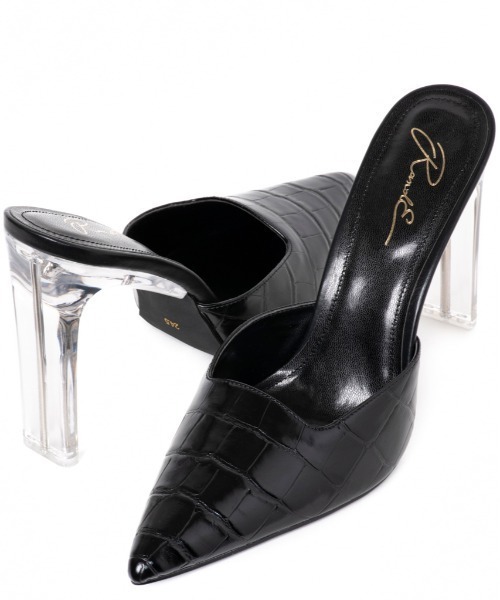 R&E（アールアンドイー）の「【R&E】クリアスティックヒールミュール（パンプス・レディース・ブラック/アイボリー/ブラック系その他/パイソン・22.5cm/23.5cm/24.5cm/23.0cm/24.0cm/22.0cm）」の17枚目の写真