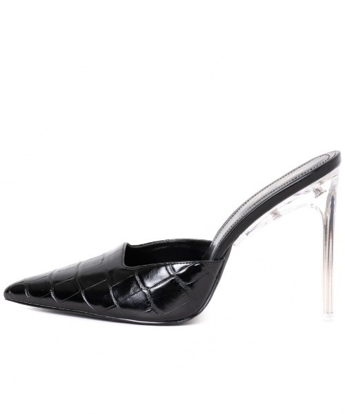 R&E（アールアンドイー）の「【R&E】クリアスティックヒールミュール（パンプス・レディース・ブラック/アイボリー/ブラック系その他/パイソン・22.5cm/23.5cm/24.5cm/23.0cm/24.0cm/22.0cm）」の21枚目の写真