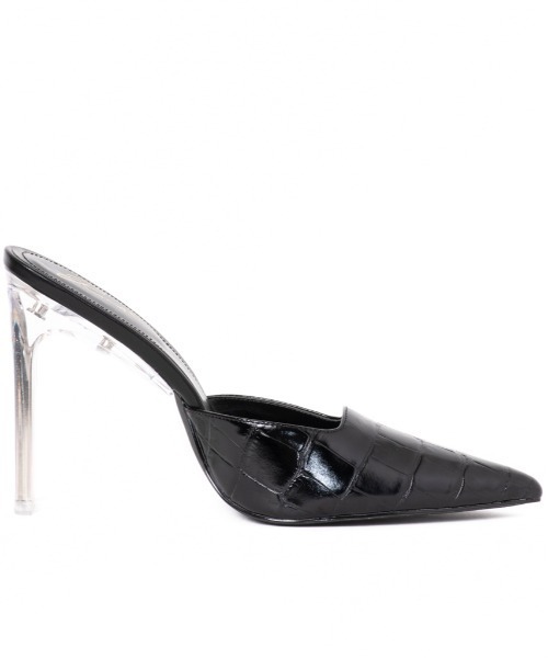 R&E（アールアンドイー）の「【R&E】クリアスティックヒールミュール（パンプス・レディース・ブラック/アイボリー/ブラック系その他/パイソン・22.5cm/23.5cm/24.5cm/23.0cm/24.0cm/22.0cm）」の13枚目の写真