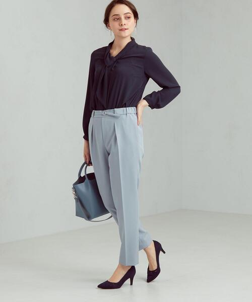 美品⁂グリーンレーベルリラクシング⁂ダブルクロス　パンツセットアップ　洗える　M size SHORT/TALLあり］ダブルクロス テーパード パンツ ◇No02◇