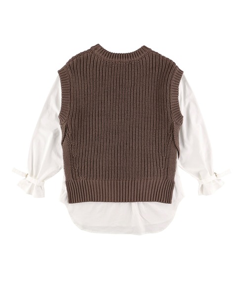 ALEXIA STAM（アリシアスタン）の「Docking Shirt Knit Top/ドッキング