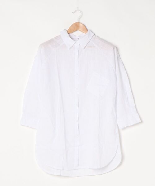 STYLEBLOCK（スタイルブロック）の「シアー素材ロングシャツブラウス（シャツ/ブラウス・レディース・ブルー/ホワイト・L/XL/S/M/2XL）」の4枚目の写真