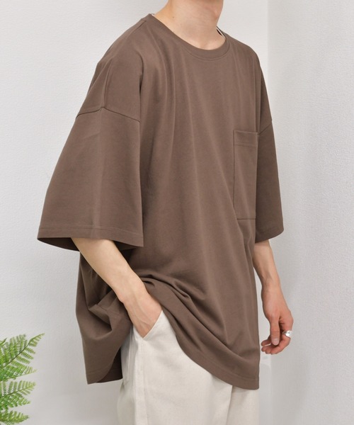 kutir（クティール）の「ビッグポケットTシャツ（Tシャツ/カットソー・メンズ・ダークブラウン/パープル/ホワイト/ダークブルー/グリーン/ブラック・MEDIUM/LARGE）」の3枚目の写真