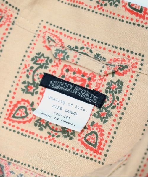 SUNNY  SPORTS（サニースポーツ）の「SUNNY SPORTS/サニースポーツ PRINTED BOX SHIRTS（シャツ/ブラウス・メンズ・ブルー/ベージュ/クリーム/ブラック・MEDIUM/LARGE）」の8枚目の写真