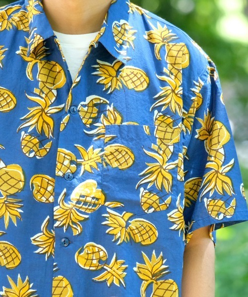 SUNNY  SPORTS（サニースポーツ）の「SUNNY SPORTS/サニースポーツ PRINTED BOX SHIRTS（シャツ/ブラウス・メンズ・ブルー/ベージュ/クリーム/ブラック・MEDIUM/LARGE）」の11枚目の写真