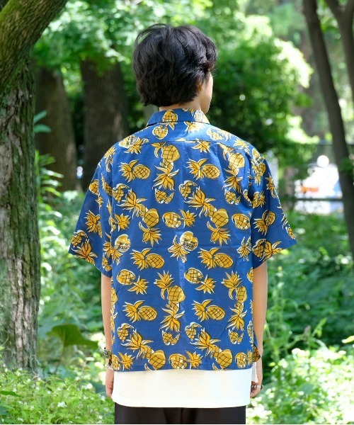 SUNNY  SPORTS（サニースポーツ）の「SUNNY SPORTS/サニースポーツ PRINTED BOX SHIRTS（シャツ/ブラウス・メンズ・ブルー/ベージュ/クリーム/ブラック・MEDIUM/LARGE）」の10枚目の写真