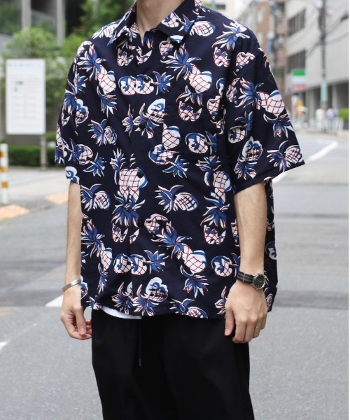 SUNNY  SPORTS（サニースポーツ）の「SUNNY SPORTS/サニースポーツ PRINTED BOX SHIRTS（シャツ/ブラウス・メンズ・ブルー/ベージュ/クリーム/ブラック・MEDIUM/LARGE）」の18枚目の写真