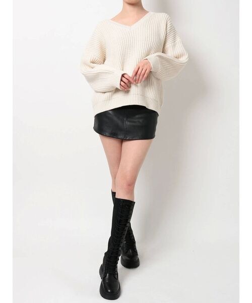 GYDA(ジェイダ)の「フェイクレザースカートライクショーパン(スカート・レディース・ブラック/ブラウン・X-SMALL/SMALL/MEDIUM)」の6枚目の写真